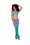 (d) Seamless Crochet Patterned Bralette & Maxi Skirt Wisteria /ocean O/s