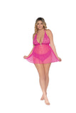 (d)stretch Lace & Mesh Babydol Paradise Pink Q/s