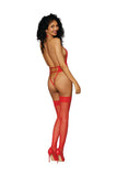 (d)stretch Lace & Velvet Gart Teddy Lipstick Red O/s