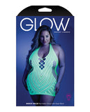 (wd)glow Shock Value Halter Dr Neon Green Q/s
