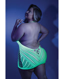 (wd)glow Shock Value Halter Dr Neon Green Q/s