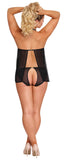 Sassy Cupless Babydoll & Panty Set Black L/xl