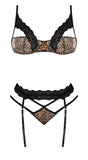 (wd)purrfect Bra & Garter Pant Leopard S/m