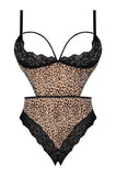 Purrfect Half Cup Teddy W/ Split Crotch Leopard 2xl