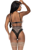 Purrfect Half Cup Teddy W/ Split Crotch Leopard S/m