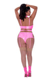 Club Candy Bra Harness & Panty Pink 2xl