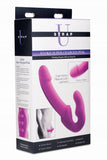 Strap U Evoke Super Charged Pink Vibrating Strapless Silicone Dildo