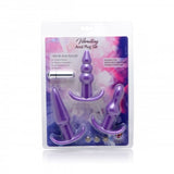 Trinity Vibes 4 Pc Vibrating Anal Plug Set Purple