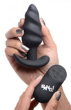 Bang! 21x Vibrating Silicone Swirl Butt Plug W/ Remote Black