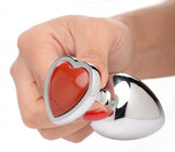 (d) Booty Sparks Gemstones La Heart Anal Plug Red Jasper