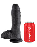 King Cock 8 In Cock W-balls Black