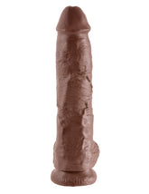 King Cock 10 In Cock W-balls Brown