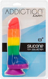 Addiction 100% Silicone Justin 8 Rainbow "