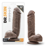 Dr Skin Mr D 8.5in Dildo W- Suction Cup Chocolate