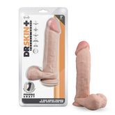 Dr Skin Plus 9in Thick Posable Dildo W- Balls Vanilla