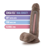 Au Naturel 7 Dildo W-balls Chocolate "
