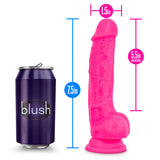 Neo Elite 7.5in Silicone Dual Density Cock W- Balls Neon Pink