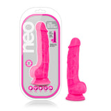 Neo 7.5 Dual Density Cock W-balls Neon Pink "