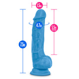Neo 7.5 Dual Density Cock W-balls Neon Blue "