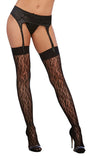 Leopard Fishnet Thigh High Dmd Black O-s