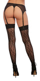 Leopard Fishnet Thigh High Dmd Black O-s