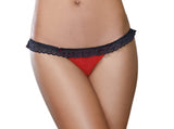 Open Back Panty Large Red-black