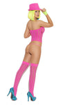 Vivace G String & Stockings Neon Pink O-s