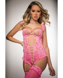 Pinklicious 2pc Lace Teddy Flash Pink O-s