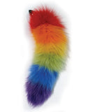 Rainbow Foxy Tail W-stainless Steel Butt Plug