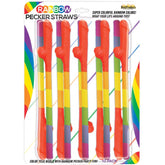 Rainbow Pecker Straws 10pk