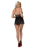 Forever Mesh Babydoll Teddy Black S-m