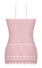 Seabreeze Lace Up Chemise & G Set Blush 2xl