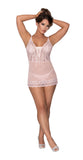 Seabreeze Lace Up Chemise & G Set Blush L/xl