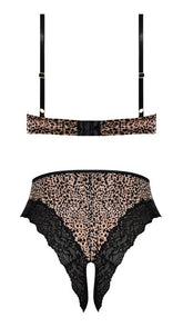 Purrfect Half Cup Teddy W/ Split Crotch Leopard 2xl