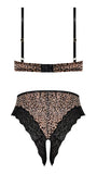 Purrfect Half Cup Teddy W/ Split Crotch Leopard 2xl