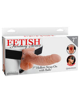 Fetish Fantasy 7 Hollow Strap On W-balls Flesh "