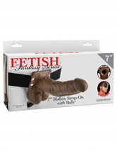 Fetish Fantasy 7 Hollow Strap On W-balls Brown "