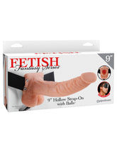Fetish Fantasy 9 Hollow Strap On W-balls Flesh "