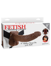 Fetish Fantasy 9 Hollow Strap On W-balls Brown "