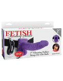 Fetish Fantasy 7 Vibrating Hollow Strap On W-balls Purple "