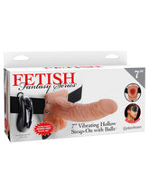Fetish Fantasy 7 Vibrating Hollow Strap On W-balls Flesh "