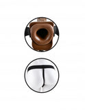 Fetish Fantasy Hollow Strap On W-ball 7 Vibrating Brown "