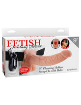 Fetish Fantasy 9 Vibrating Hollow Strap On W-balls Flesh "