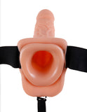 Fetish Fantasy 9 Vibrating Hollow Strap On W-balls Flesh "