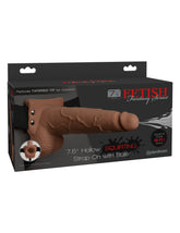 Fetish Fantasy 7.5 In Hollow Squirting Strap-on W- Balls Tan