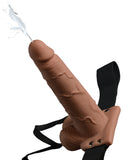 Fetish Fantasy 7.5 In Hollow Squirting Strap-on W- Balls Tan
