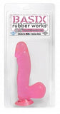 Basix Rubber Works Pink 6.5in Dong W-suction Cup