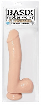 Basix Rubber Works 10in Dong W-suction Cup Flesh