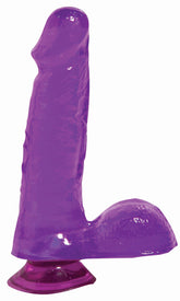Basix Rubber Works 6in Dong W-suction Cup Purple