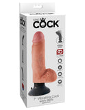 King Cock 7 In Cock W-balls Flesh Vibrating